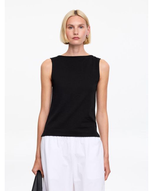 ARKET Black Boat Neck Tank Top