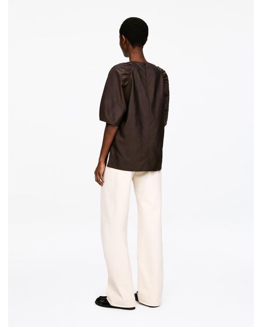 ARKET Brown Silk-Blend Blouse