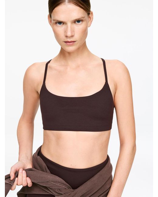 ARKET Brown Soft Stretch Sports Bra