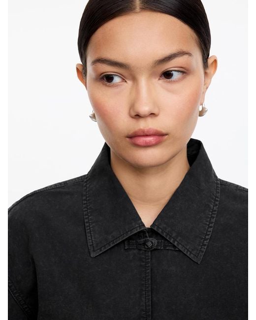ARKET Black Knot-Button Overshirt