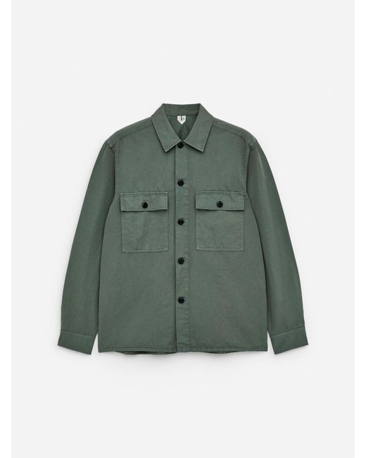 ARKET Green Cotton Linen Overshirt for men