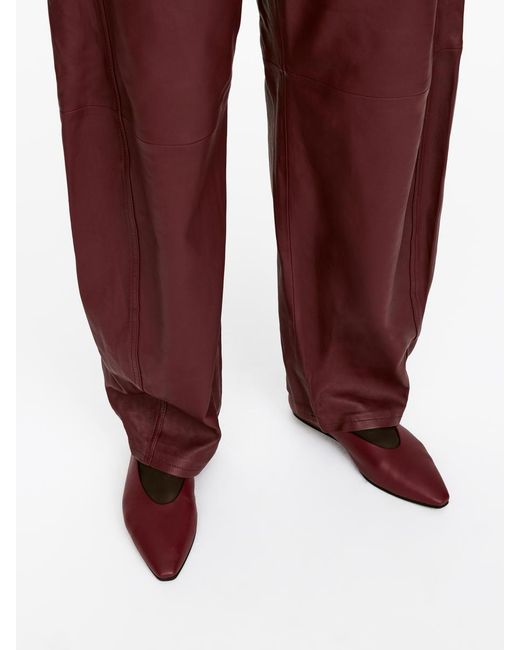 ARKET Red Pointy Leather Flats