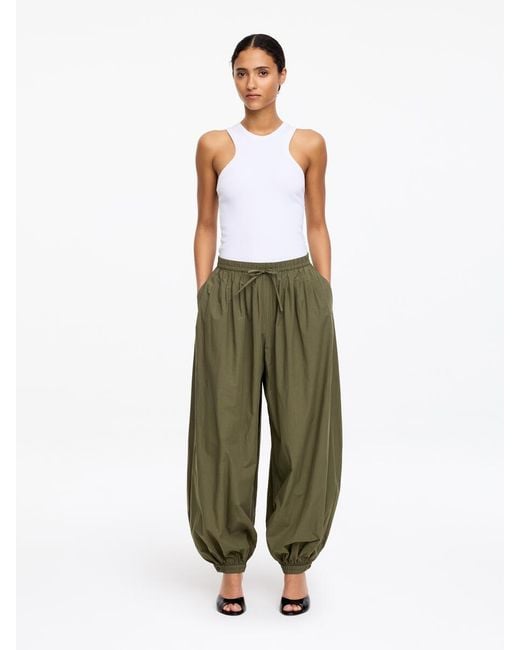 ARKET Green Balloon Cotton Trousers