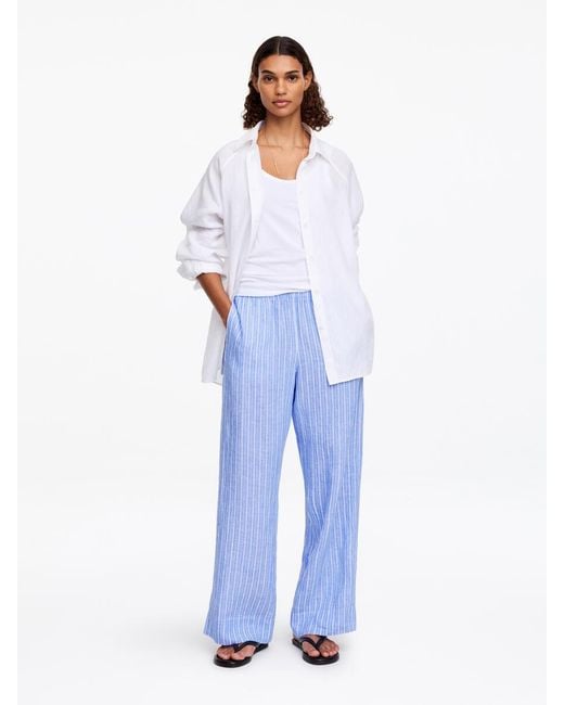 ARKET Blue Linen Trousers