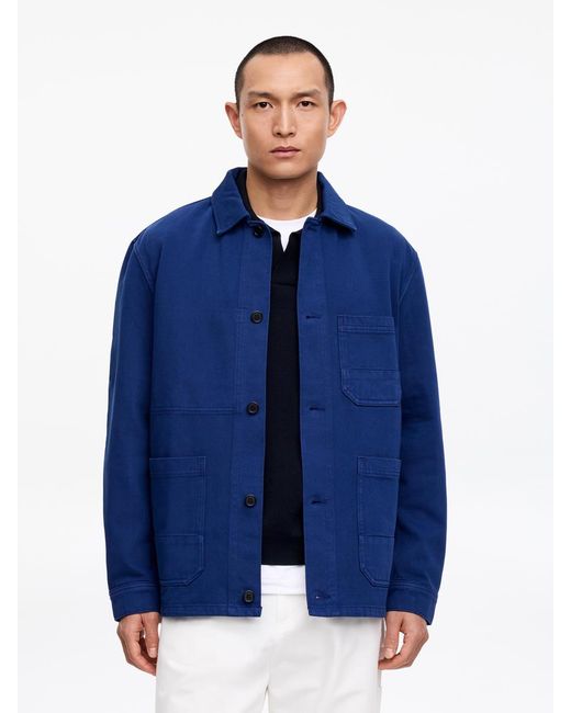 ARKET Blue Overdyed Twill Overshirt for men