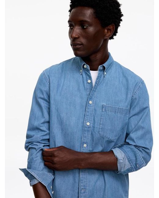 ARKET Blue Regular Denim Shirt for men