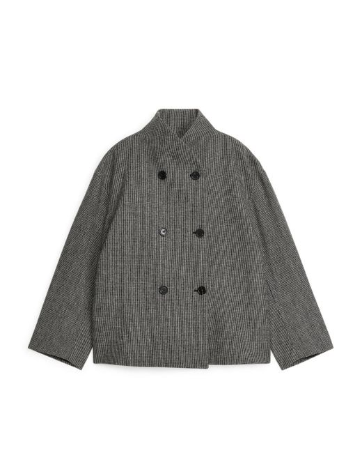 ARKET Gray Shawl-collar Wool Jacket