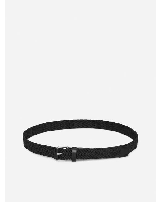 ARKET Black Braided Leather Trimmed Belt for men