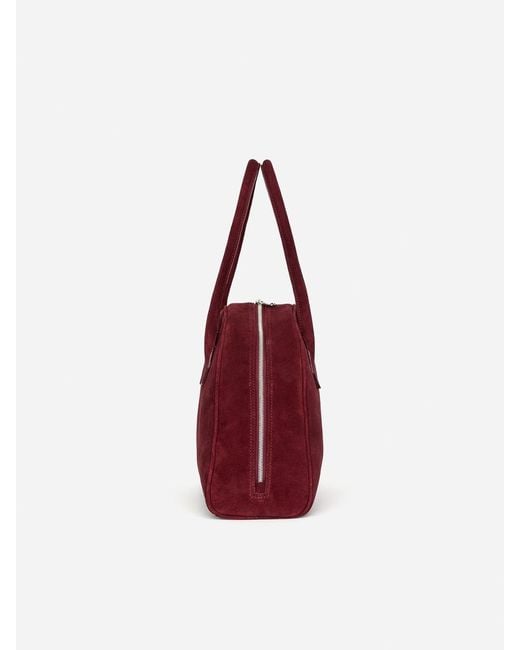 ARKET Red Split Suede Bowling Bag
