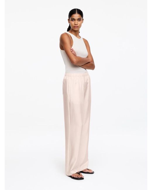ARKET Pink Silk Twill Trousers