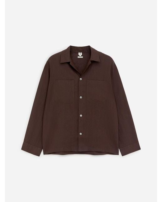 ARKET Brown Relaxed Linen Shirt for men