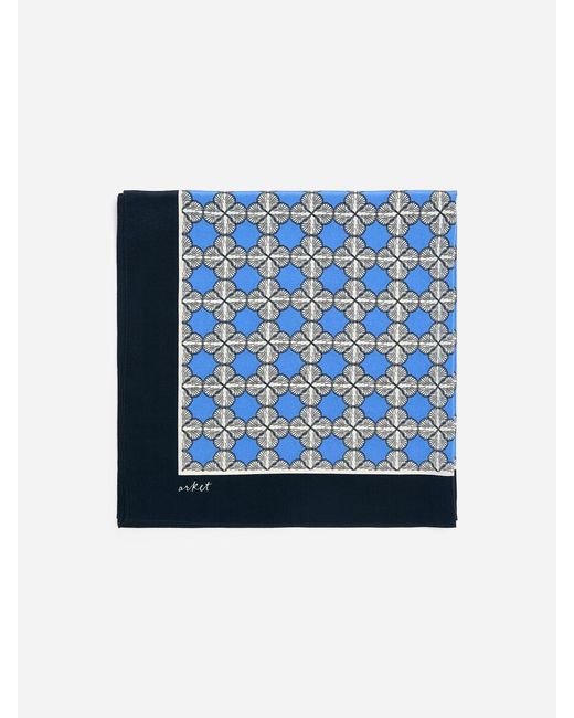 ARKET Blue Printed Silk Scarf