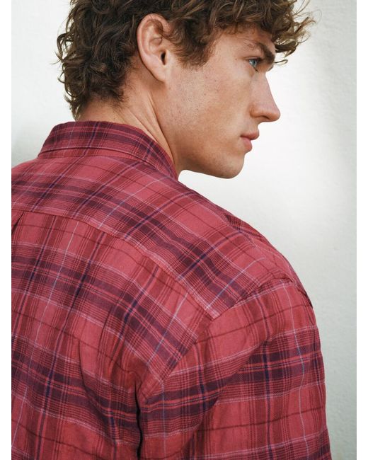 ARKET Red Regular Flannel Shirt for men