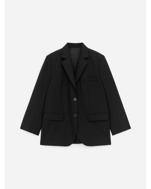 ARKET Black Hopsack Wool Blazer