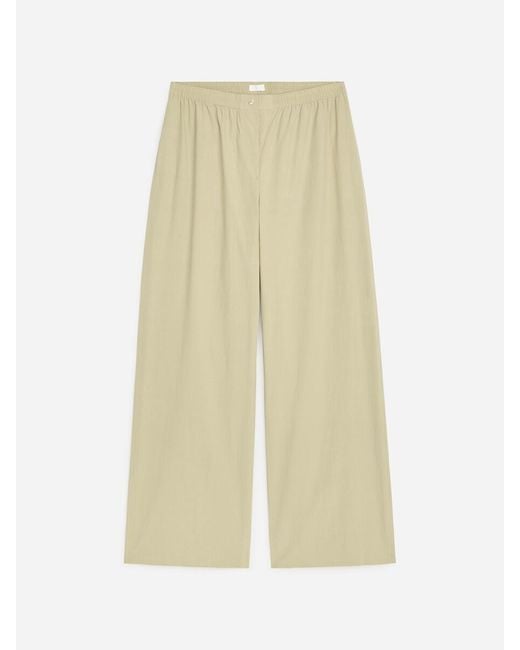 ARKET Blue Relaxed Cotton Trousers
