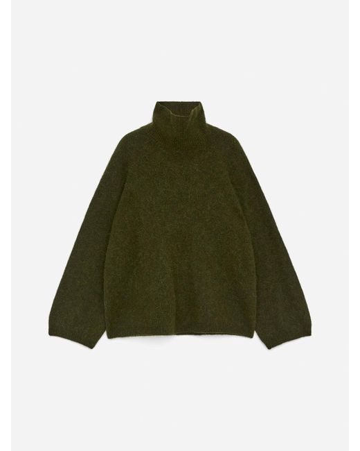 ARKET Green Wool-alpaca Roll-neck Jumper