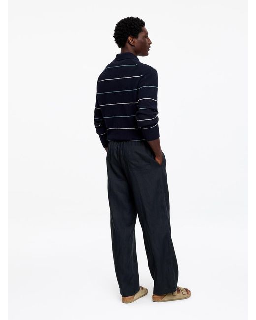 ARKET Blue Relaxed Linen Trousers for men