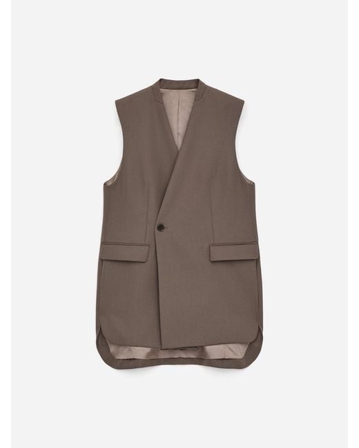ARKET Brown Tailored Wool-Blend Vest