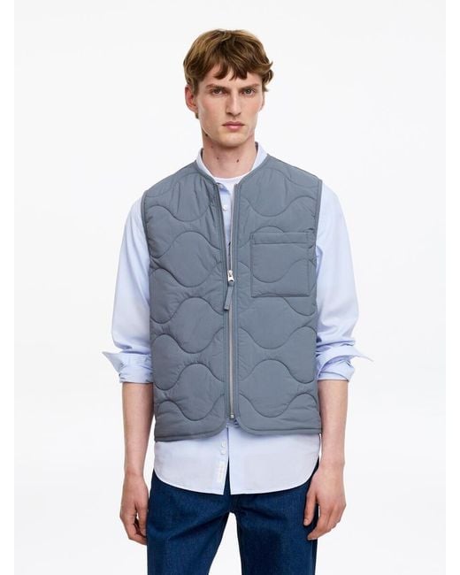 ARKET Blue 2-In-1 Quilted Liner Vest for men