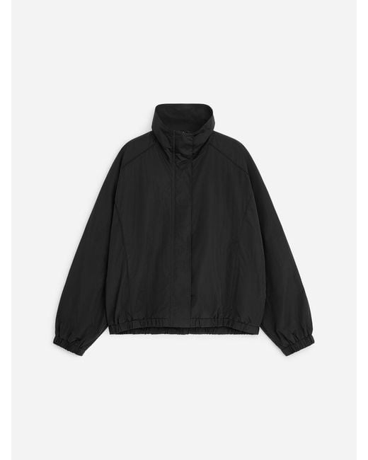 ARKET Black Funnel-Neck Nylon Jacket