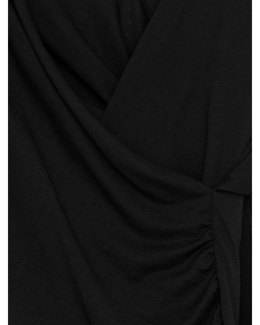ARKET Black Wrap Lyocell-Cotton Top