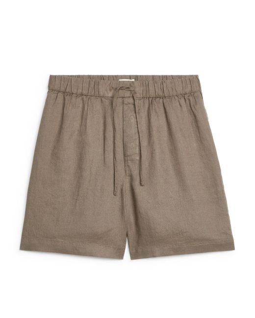 ARKET Brown Linen Shorts for men