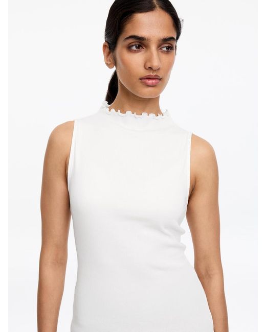 ARKET White Mock-Neck Ribbed Top