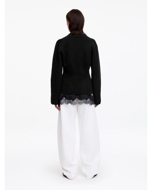 ARKET Black Knitted Wool-Cotton Jacket
