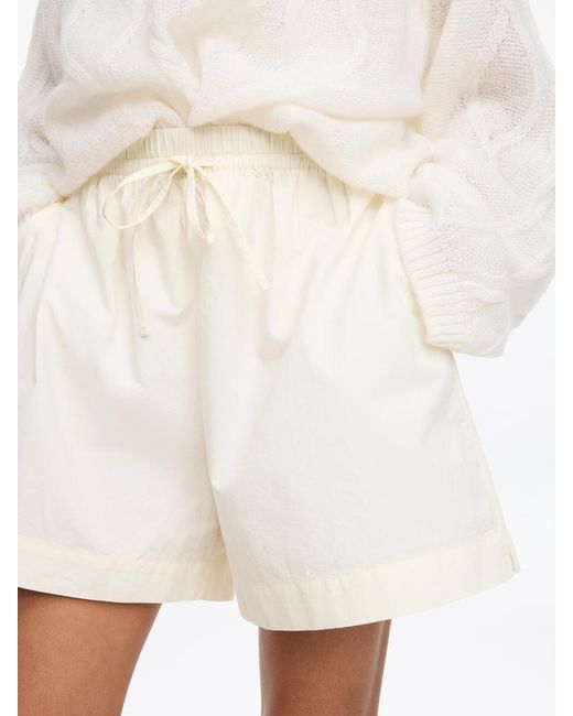 ARKET White Drawstring Poplin Shorts