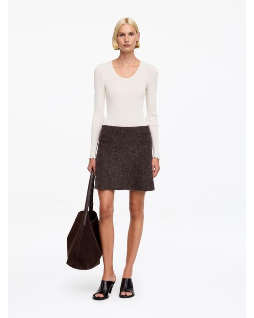 ARKET Blue Alpaca-Wool Blend Skirt