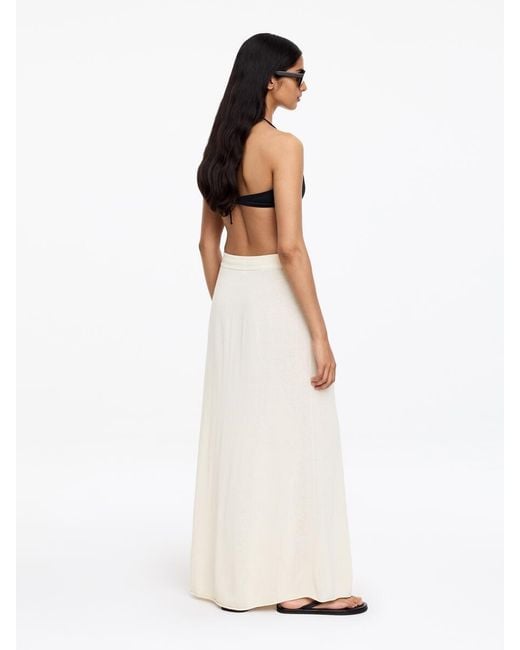 ARKET White Knitted Linen-Blend Skirt