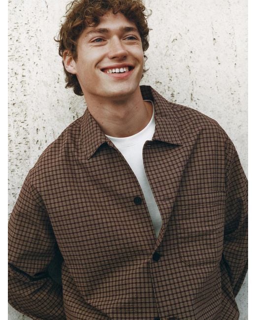 ARKET Brown Relaxed Seersucker Shirt for men