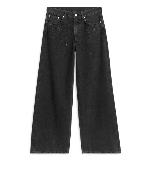 ARKET Black Cloud Rhinestone Loose Jeans