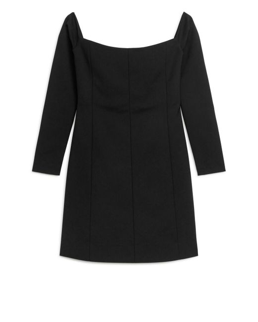 ARKET Black Off-shoulder Mini Dress