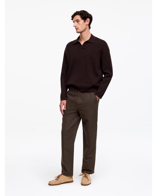 ARKET Brown Linen Blend Trousers for men