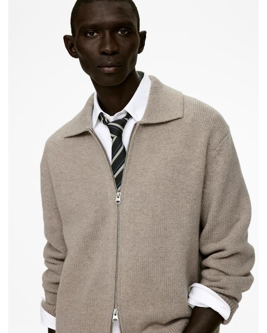 ARKET Strickjacke Aus Wolle Mit Reißverschluss in White für Herren