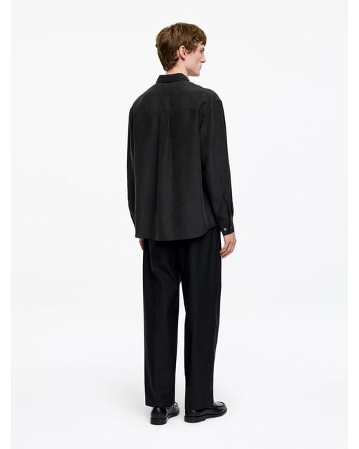 ARKET Black Relaxed Silk Shirt for men