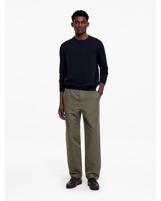 ARKET Blue Linen Blend Trousers for men