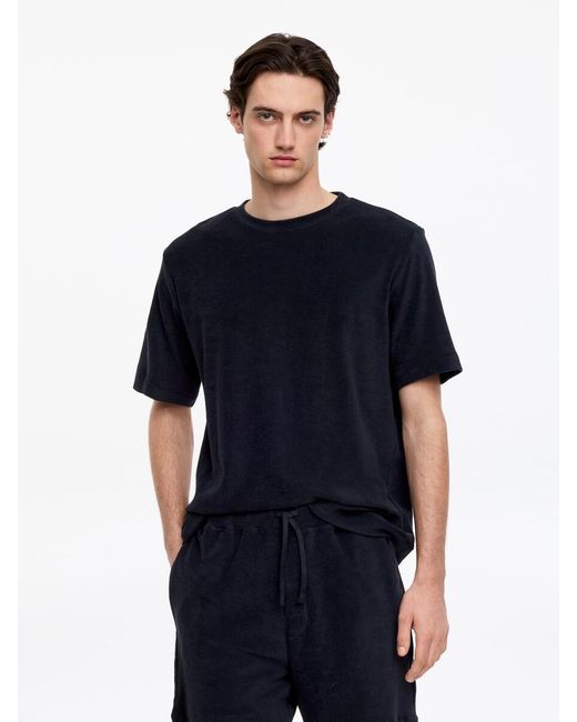 ARKET Blue Cotton Towelling T-Shirt for men