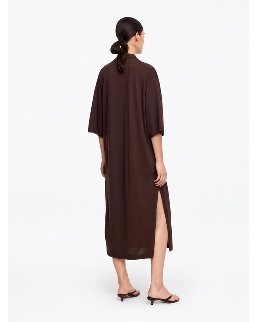 ARKET Brown Relaxed Fine-Knit Dress