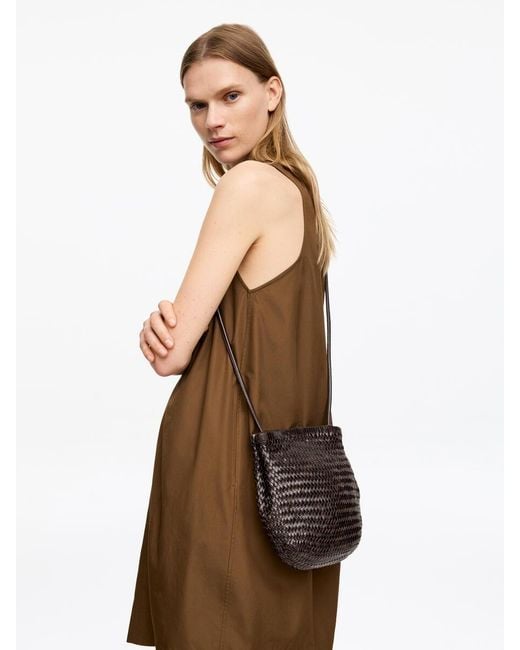 ARKET Natural Crossbody Leather Tote Bag