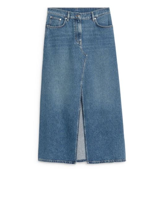 ARKET Blue Maxi Denim Skirt