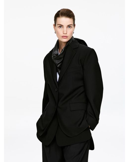 ARKET Black Leather Triangle Scarf