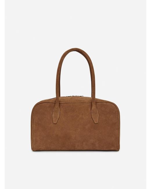 ARKET White Suede Bowling Bag