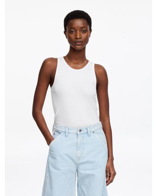 ARKET White Ribbed Tank Top
