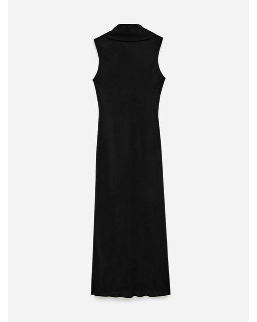 ARKET Black Shawl-Collar Drape Dress