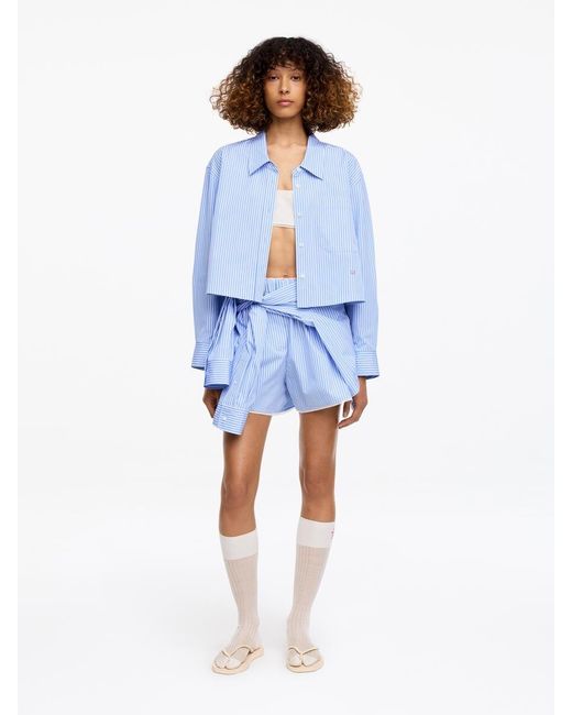 ARKET Blue And Laila Gohar Cropped Shirt