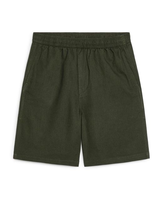 ARKET Baumwoll-Leinen-Shorts Mit Schnürung in Green für Herren