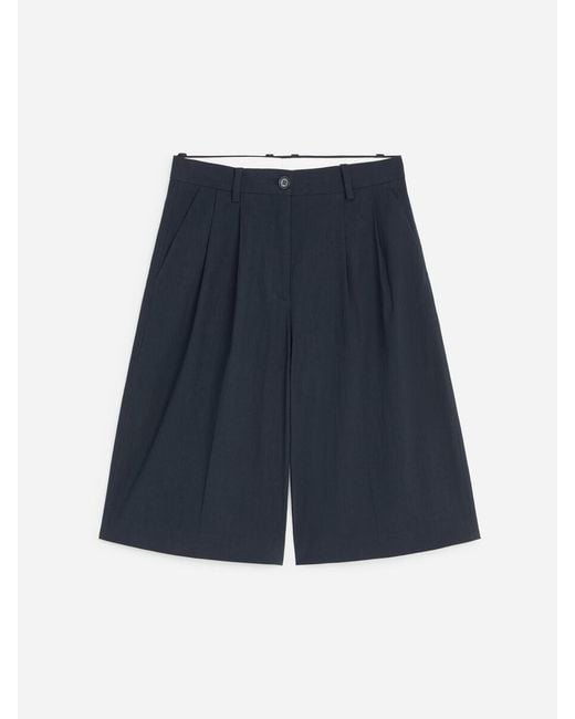 ARKET Blue Tailored Wide-Leg Shorts
