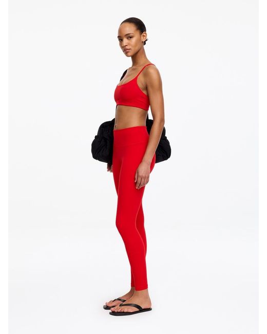 ARKET Red Soft Active Leggings